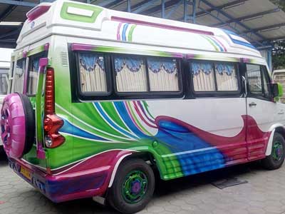 Tempo traveller exterior painting design